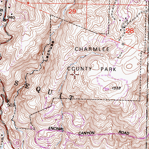 Topographic Map of Charmlee County Park, CA