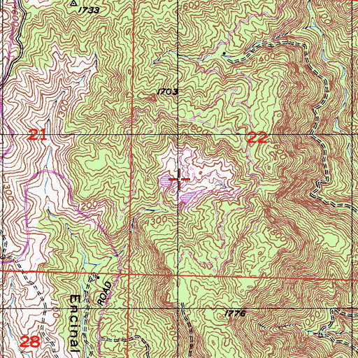 Topographic Map of Juma Ranch, CA