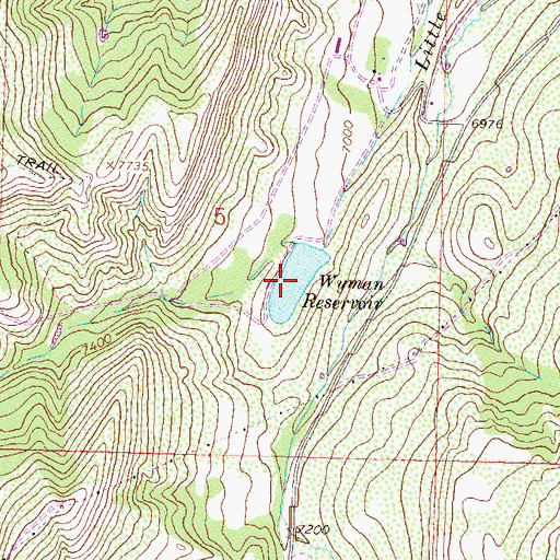 Topographic Map of Wyman Reservoir, CO