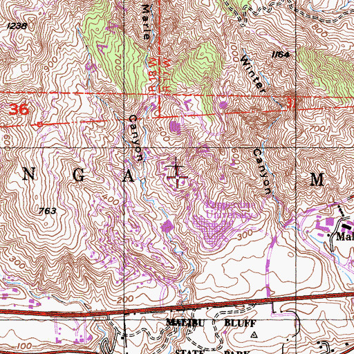 Topographic Map of Pepperdine University - Malibu Campus, CA