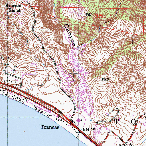 Topographic Map of Malibu West, CA
