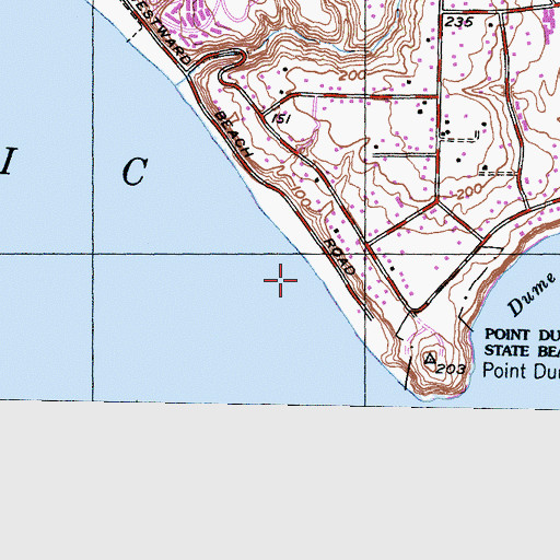 Topographic Map of Pirates Cove, CA