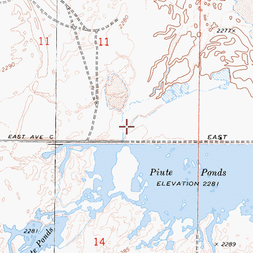 Topographic Map of Piute Gun Club (historical), CA