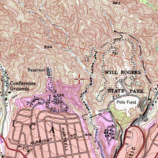 Topographic Map of Rivas Canyon Park, CA