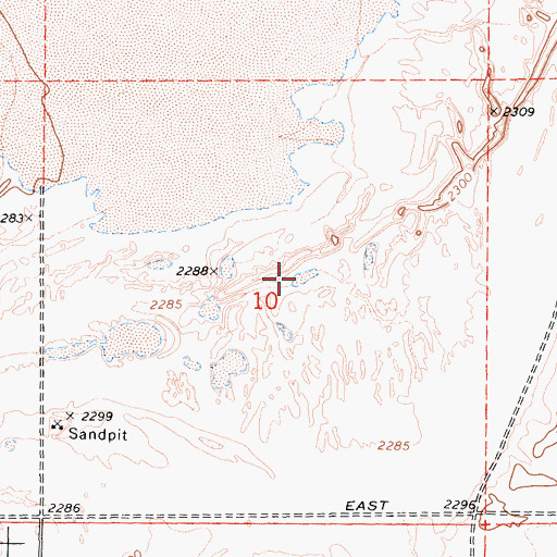 Topographic Map of Rosamond Sand Pits, CA