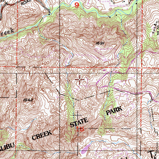 Topographic Map of Saddle Creek Ranch, CA