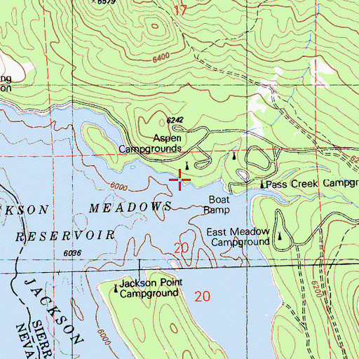 Topographic Map of Aspen Picnic Area, CA