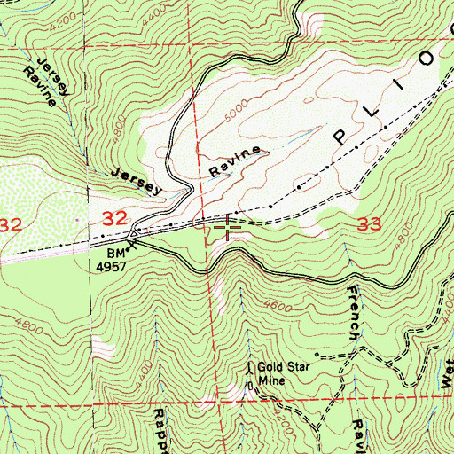 Topographic Map of Cold Springs Ranch (historical), CA