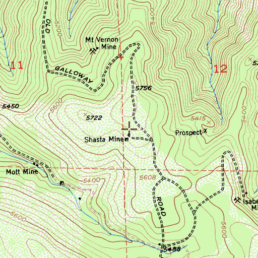 Topographic Map of Galloway Ranch (historical), CA