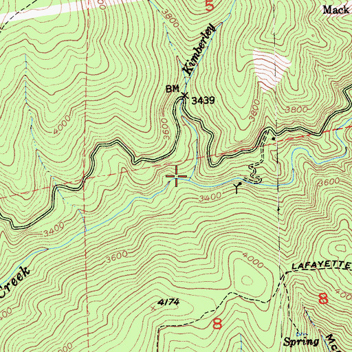 Topographic Map of Kimberlin Ravine, CA