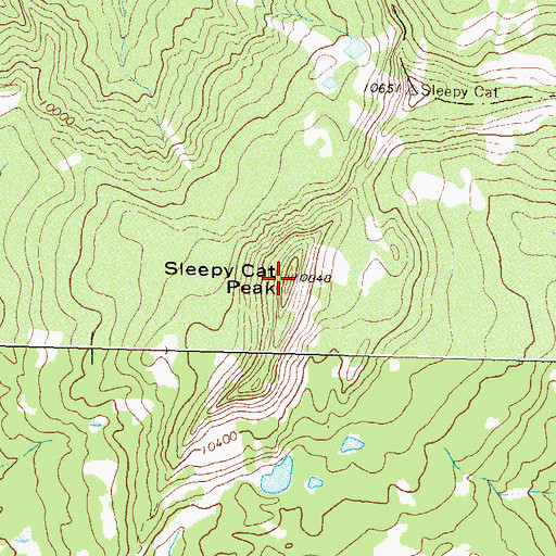 Topographic Map of Sleepy Cat Peak, CO