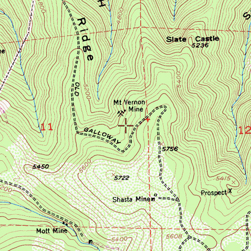 Topographic Map of Mount Vernon (historical), CA