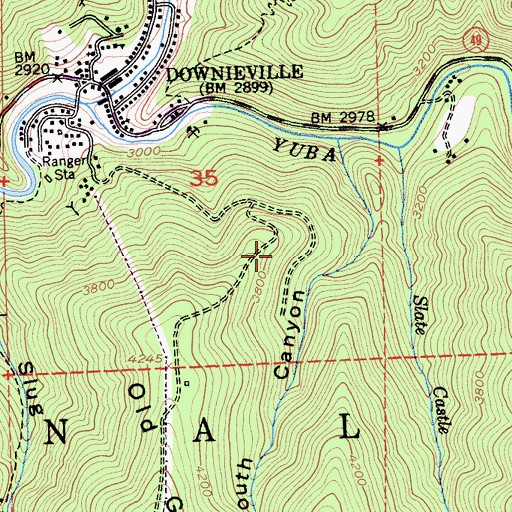 Topographic Map of Oro Mine, CA