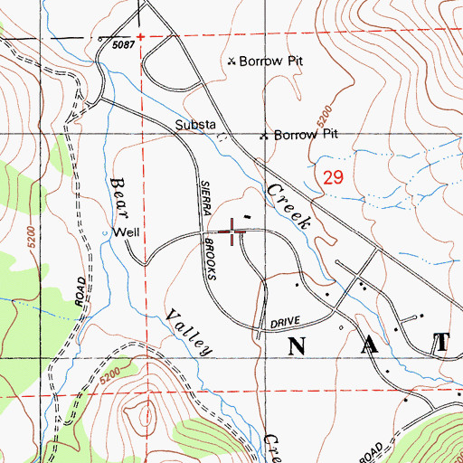 Topographic Map of Sierra Brooks, CA