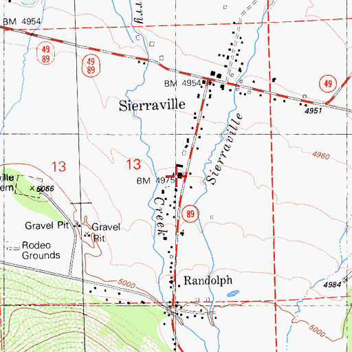 Topographic Map of Sierraville Post Office, CA