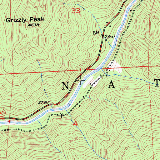 Topographic Map of Snake Bar, CA
