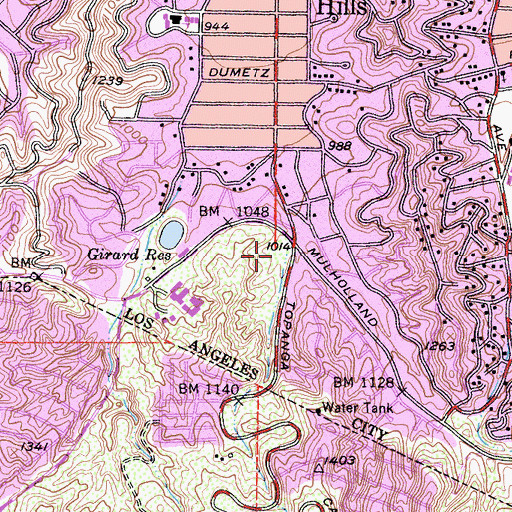 Topographic Map of Alizondo Drive Park, CA