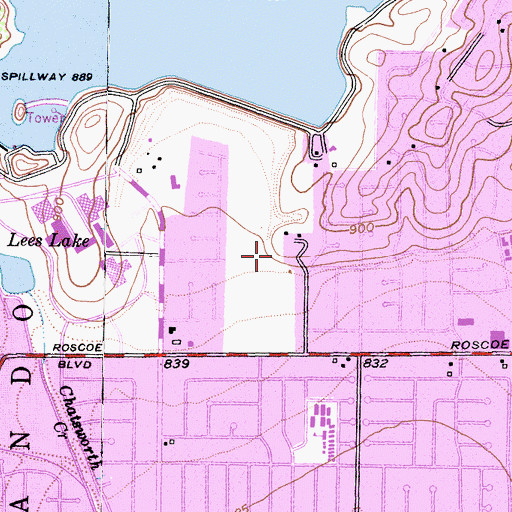 Topographic Map of Chase Park, CA