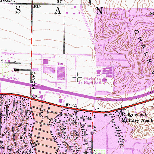 Topographic Map of Kaiser Permanente Hospital, CA