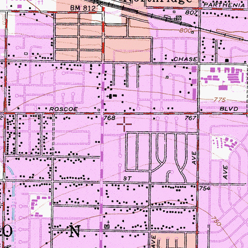 Topographic Map of Northridge Hospital Medical Center Roscoe Boulevard Campus, CA
