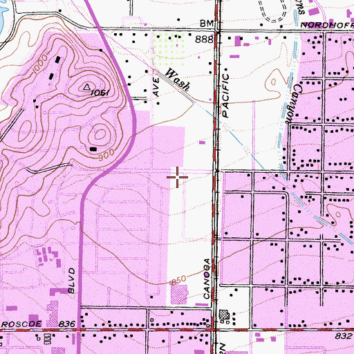 Topographic Map of Parthenia Park, CA