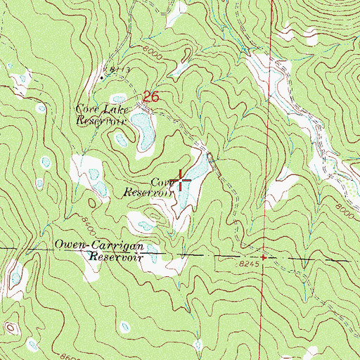 Topographic Map of Cove Reservoir, CO