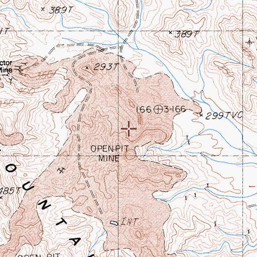 Topographic Map of Skelenger Mine, CA