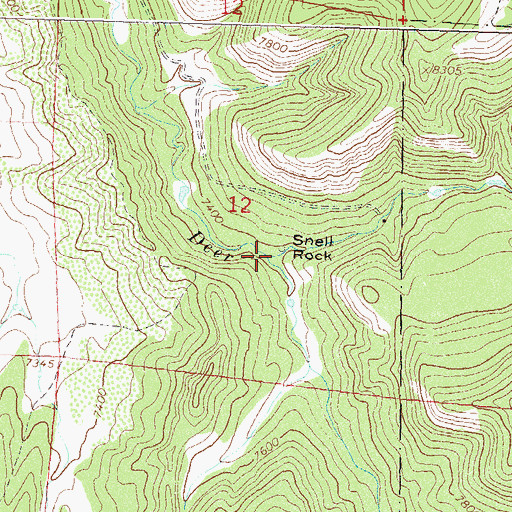 Topographic Map of Snell Rock Creek, CO