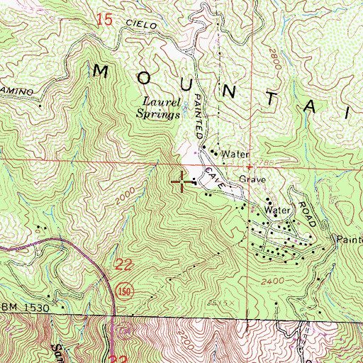 Topographic Map of Laurel Springs Lodge, CA