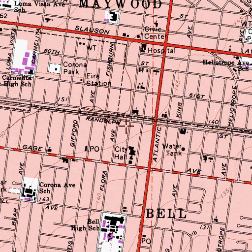 Topographic Map of Nueva Vista Elementary School, CA