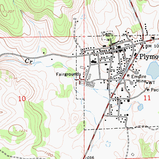 Topographic Map of Amador County Fairgrounds, CA