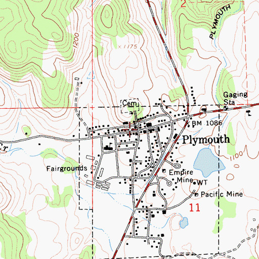 Topographic Map of Caucasian Hall, CA