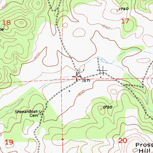 Topographic Map of Deaver Vineyards, CA