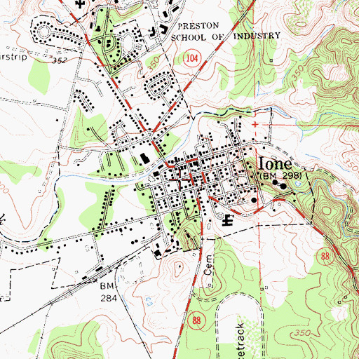 Topographic Map of First Baptist Church, CA
