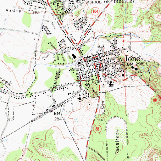 Topographic Map of Ione Community United Methodist Church, CA