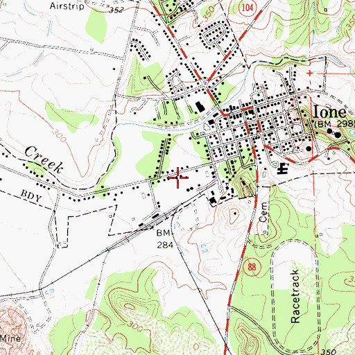 Topographic Map of Ione High School, CA