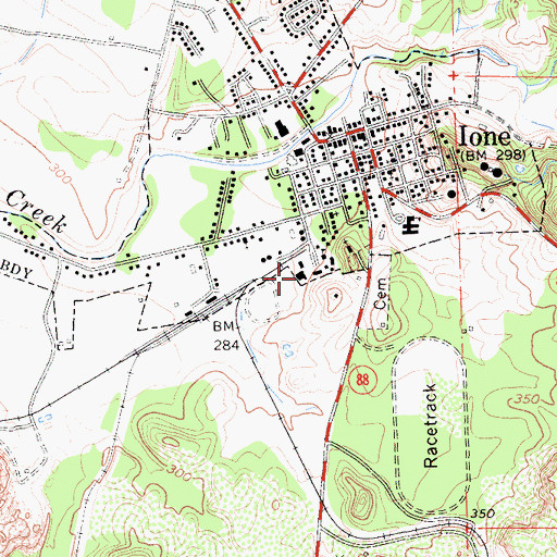 Topographic Map of Ione Junior High School, CA