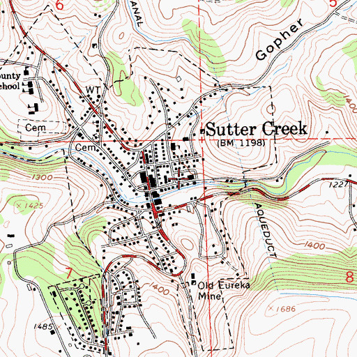 Topographic Map of Knights Foundry (historical), CA
