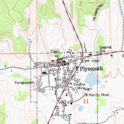 Topographic Map of Main Street Park, CA