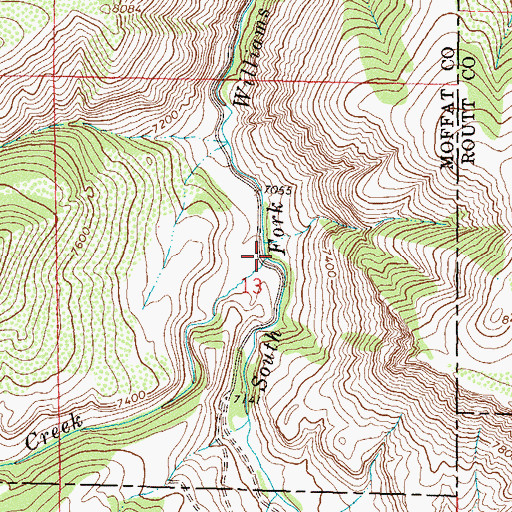 Topographic Map of Pine Creek, CO