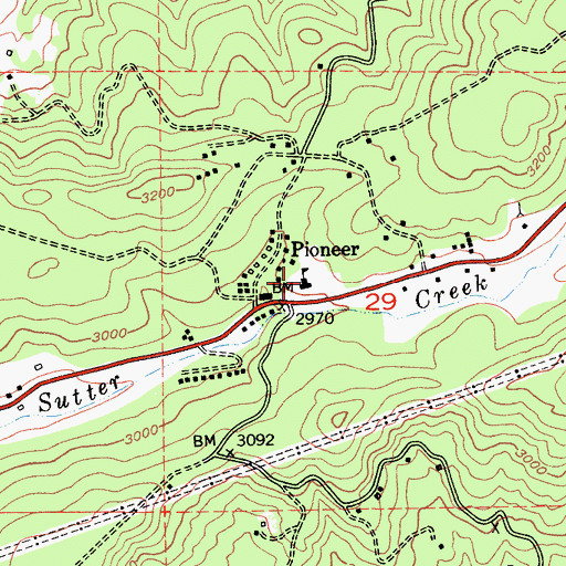 Topographic Map of Pioneer Arts Elementary School, CA