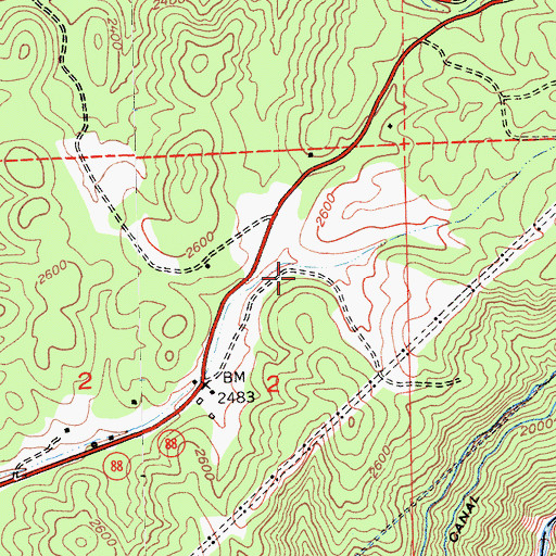 Topographic Map of Ranch House Estates, CA
