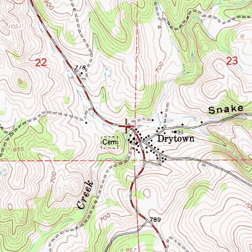 Topographic Map of Rock Monument, CA