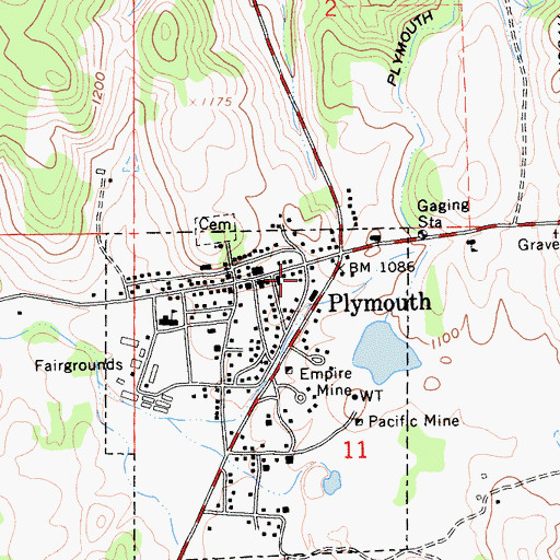 Topographic Map of Roos Building, CA