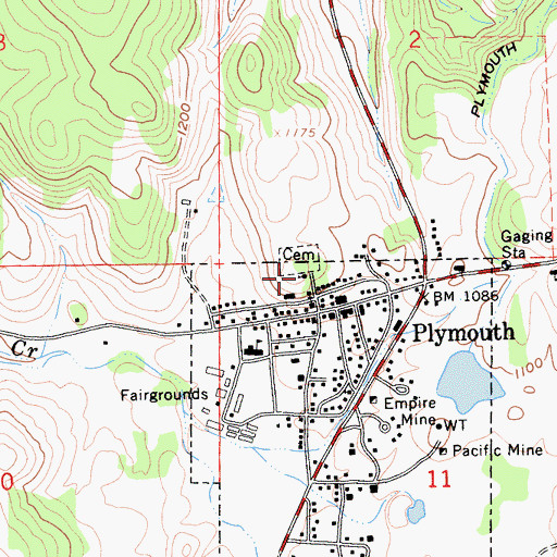 Topographic Map of Saint Marys of the Mountains Catholic Church, CA