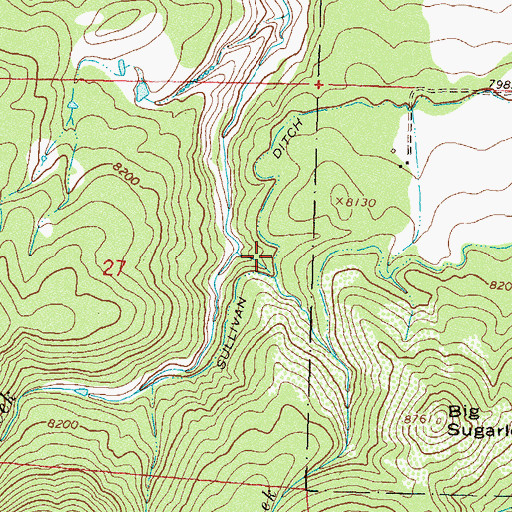Topographic Map of Sullivan Ditch, CO