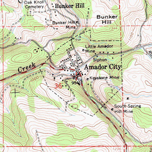 Topographic Map of Schaeffers Diggins, CA