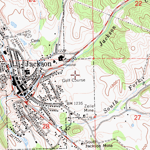 Topographic Map of Sutter Amador Hospital, CA