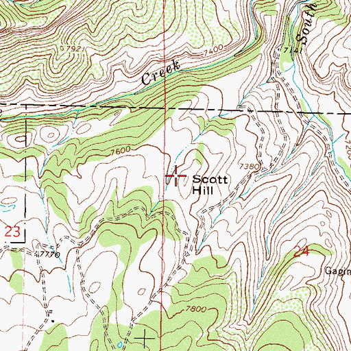 Topographic Map of Scott Hill, CO