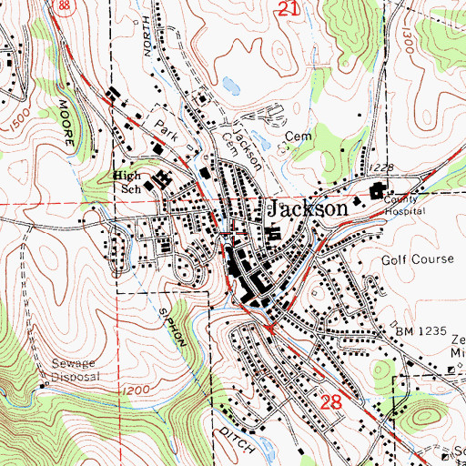 Topographic Map of Amador County Museum, CA